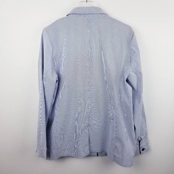 Chico's Blazer Striped Jacket Blue & White NWT, size 3 - Picture 5 of 16